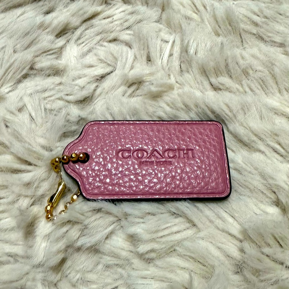 NEW Coach Pink Leather Keychain